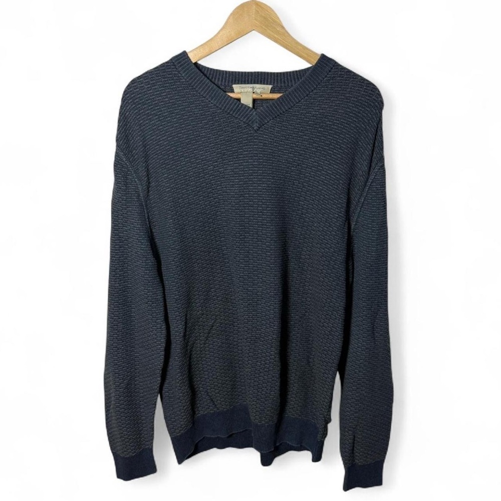 Territory Ahead 100% Indigo Cotton Sweater Men's L Peru Knit Pullover